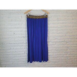 Rue 21 Womens Skirt Extra Large XL Maxi Pencil Blue Elastic Waist Pull On BLU178